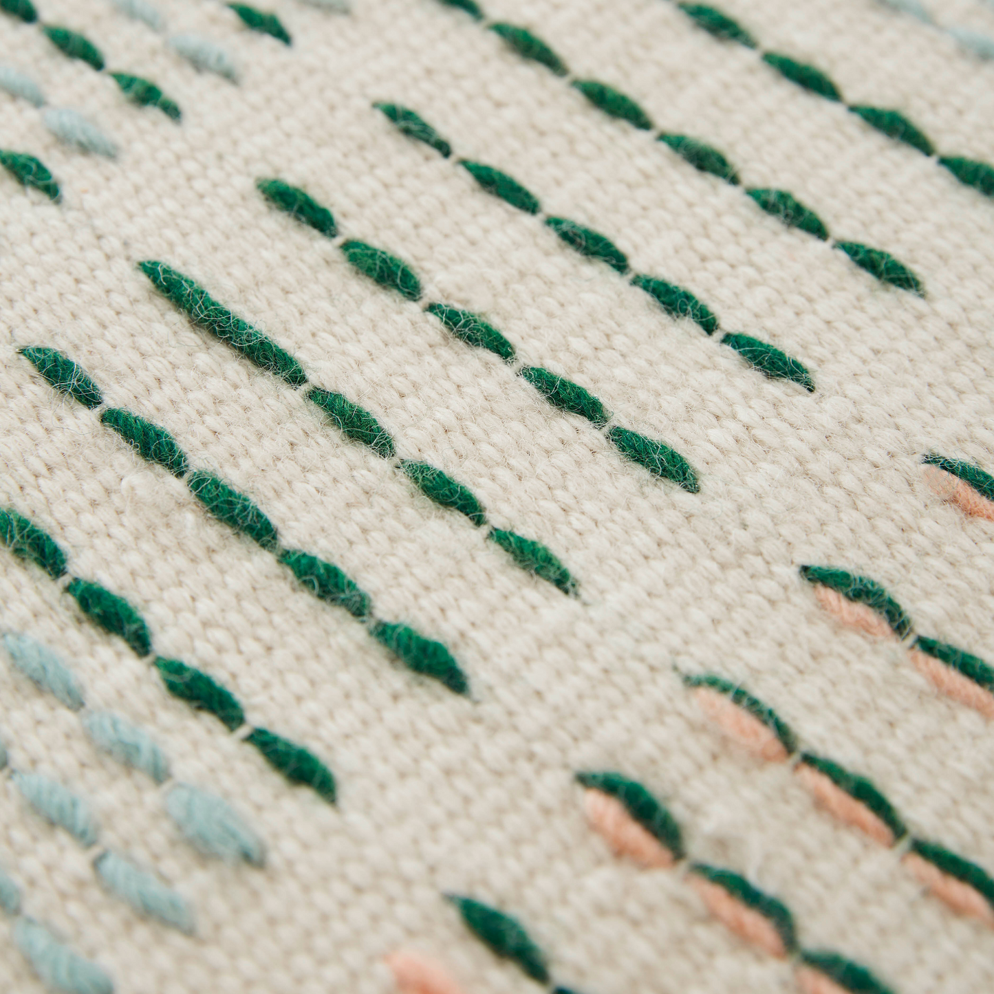 GAN Backstitch Composition Rug, Green 200x300