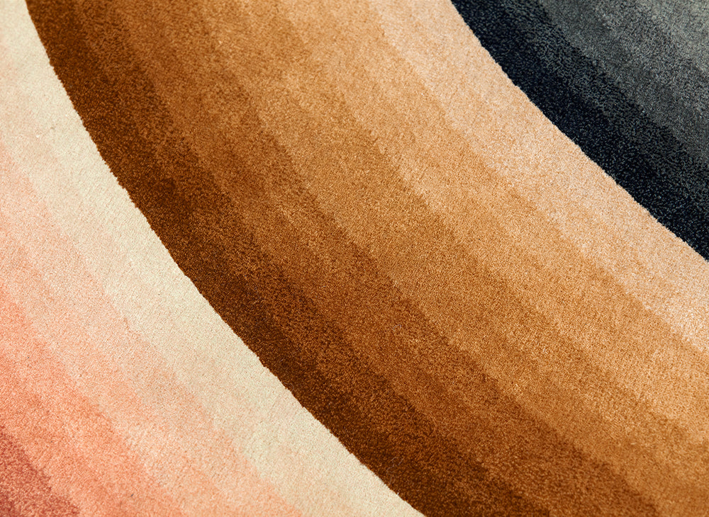 GAN Round Mirage Rug by Patricia Urquiola, Nude 210x300