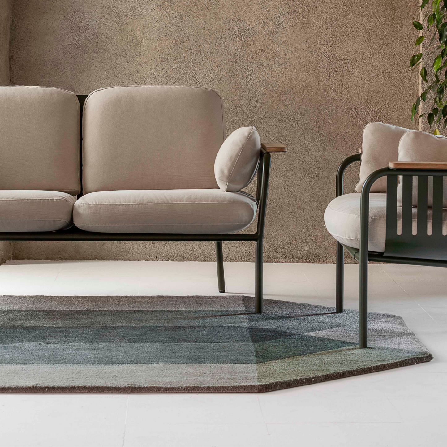 GAN Diamond Rug (Indoor), Green-Grey 200x260