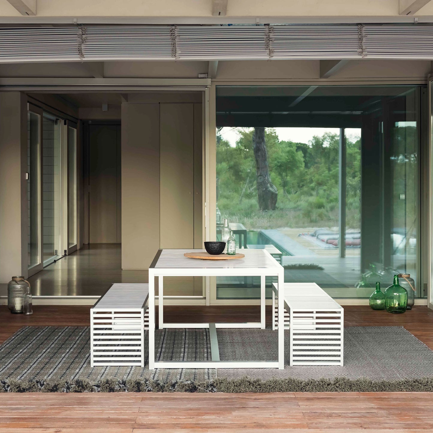 GAN Garden Layers PET Diagonal Rug, Aloe Grey (various sizes)