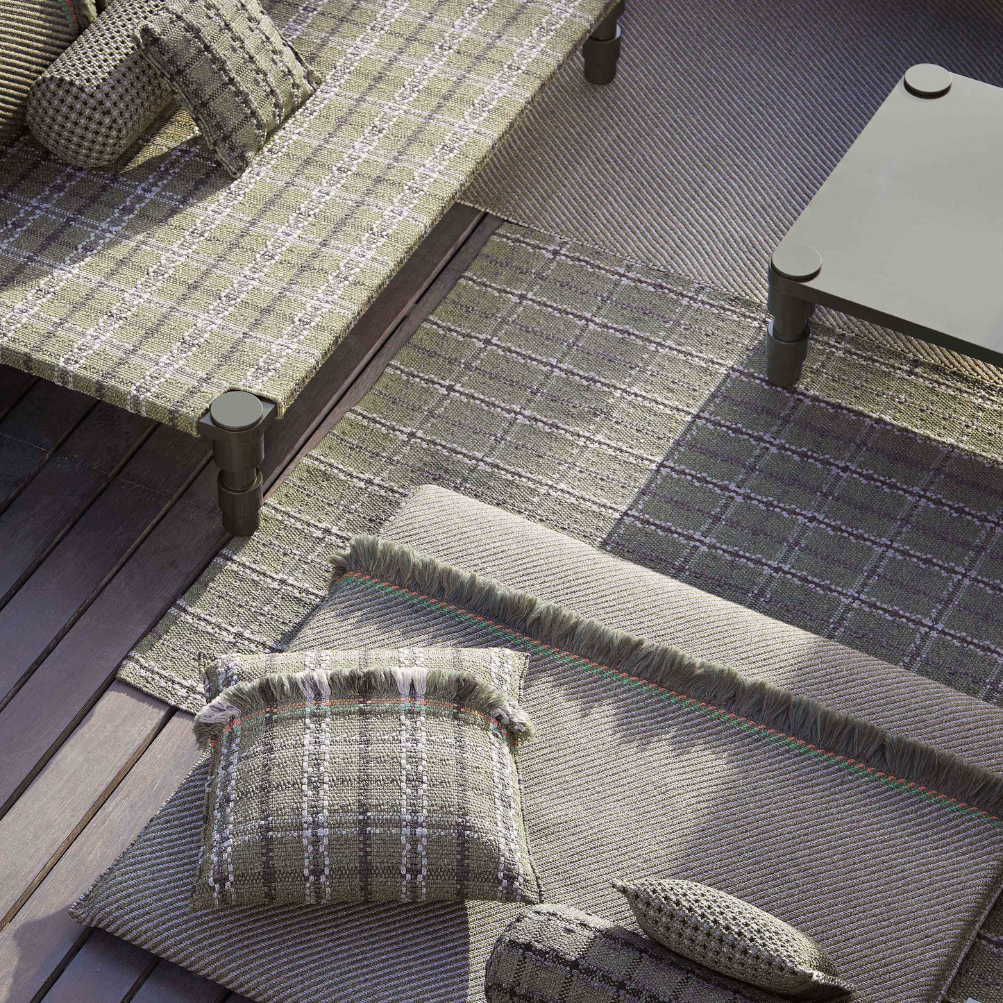 GAN Garden Layers PET Rug, Green Check