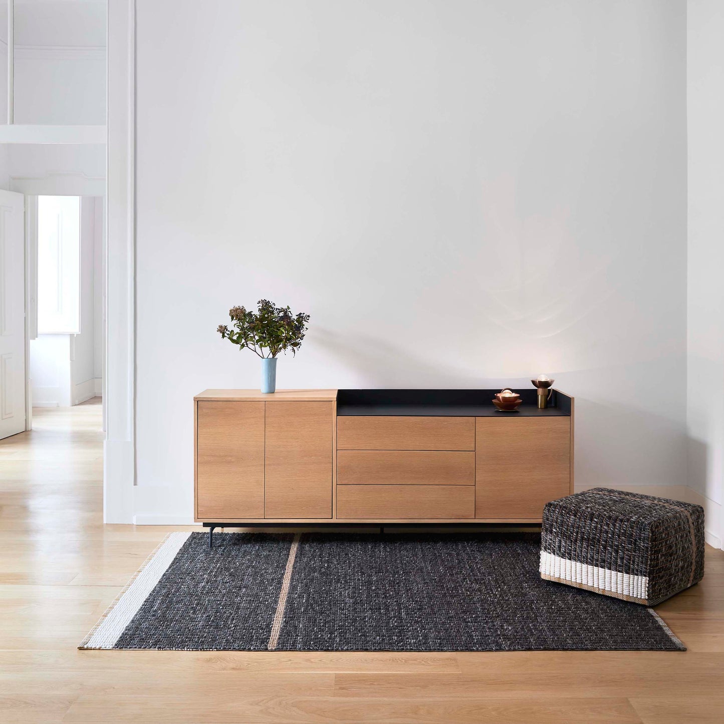 GAN Reversible Rug, Black 170x240