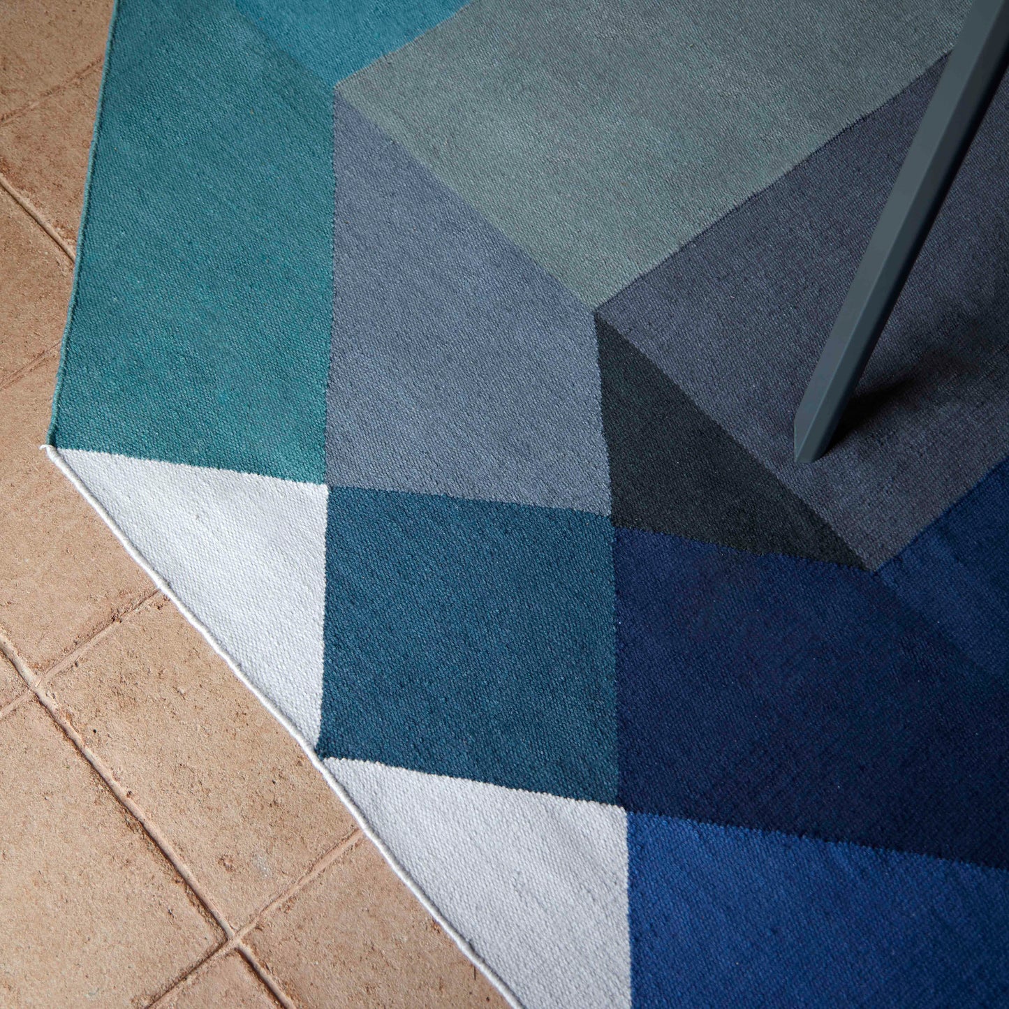 GAN Diamond Rug (outdoor), Blue-Green